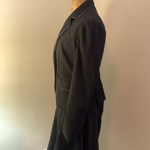 Rebecca Taylor jacket in mixed shadow striped patterns with lace trimming. - Picture 2 of 10